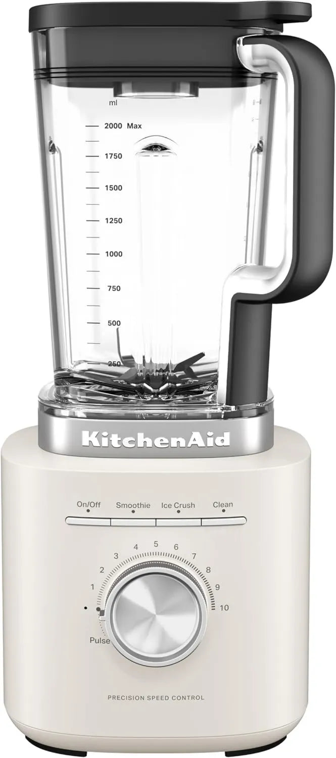 KitchenAid, Mikser kuchenny, 2 l, stal nierdzewna, biała, Asymetryczne ostrza nierdzewne, Bezwładniający BPA- 2 l Pichet, 10 prędkości