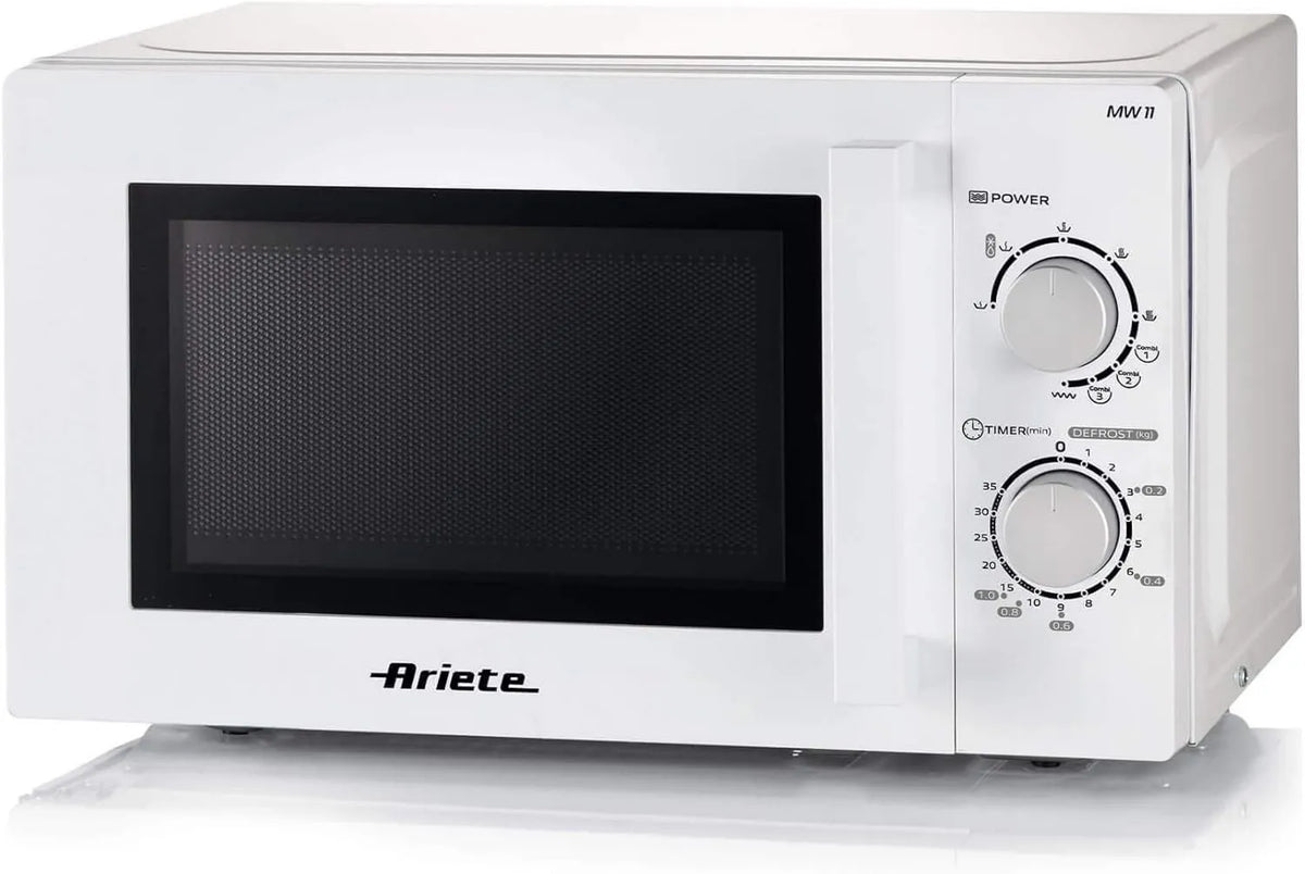 Ariete, Kuchenka mikrofalowa, 25, 5 cm, 20 l, 3 programów, licznik, grill, rozmrażanie, biały, 952, licznik 35 minut