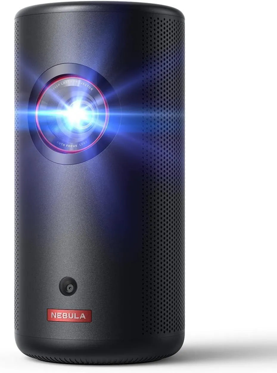 Telewizor Smart TV, 300 lumenów, 120 cali, 1080p, sterowanie WiFi, Projektor laserowy NEBULA Capsule 3 GTV, 300 lumenów ANSI, Dolby Digital