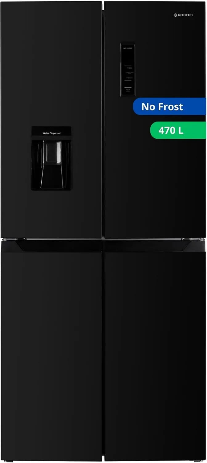 GEDTECH lodówka, 470 l, GMP470BL, bez mróz, czarna, 301 l + 169 l, wielodrzwiowa GMP470BL 470 l