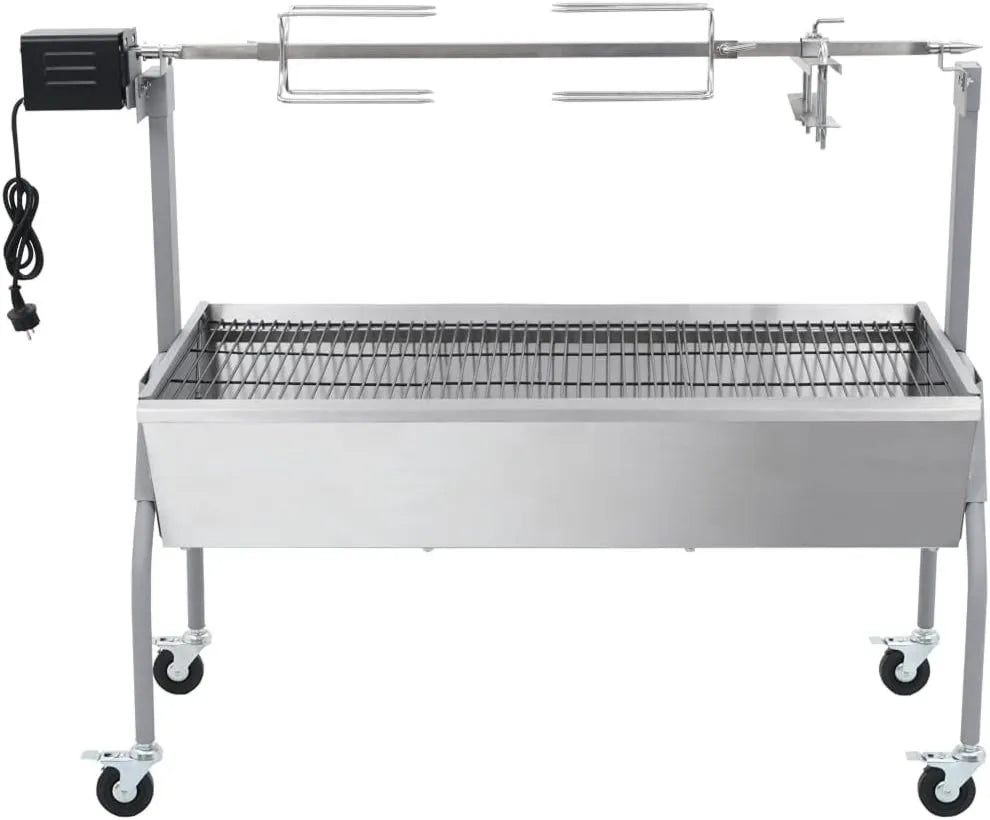 LKJVFCPW, Grill, koszyk, 128, 8 x 55, 1 x 100, 5 cm, kółka jezdne, stal nierdzewna, dla świń