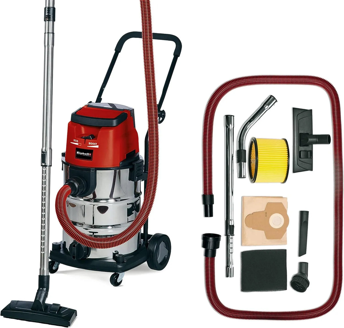 Einhell, VC 36 Odkurzacz, 30 l, 36 V, 150 mbar, 2, 5 m elastyczny, 2 tryby ssania, PXC