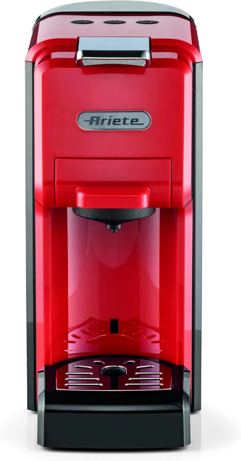 Ariete, Nespresso 4- in-1 Kawiarnia, elektryczna ekspres do kawy, 0, 7 l, 1350 W, 19 Bar, duży zbiornik, czerwony 4-en-1