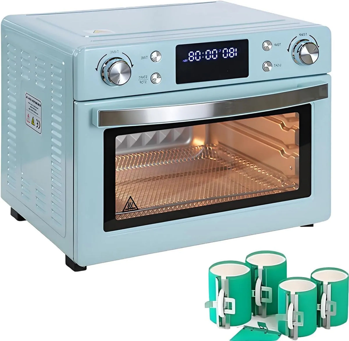 AiODiO, Piec elektryczny, 30 l, 1400 W, ogrzewanie 360 ° z wyświetlaczem cyfrowym, drukowanie masowe w pustych pomieszczeniach 30 l, piec sublimacyjny z