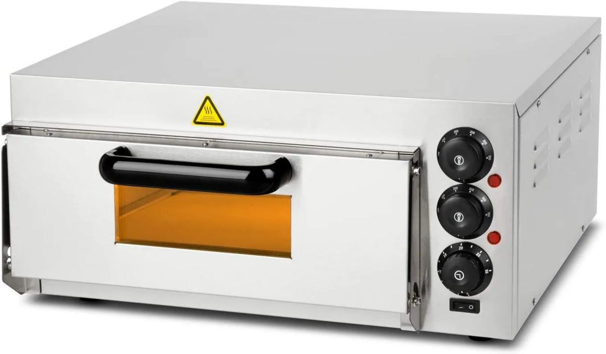 Piec do pizzy, 2000 W, timer, regulacja ustawień, VERTES Piec do pizzy Gastro z kamieniem ogniotrwałym, timerem i funkcją podświetlenia