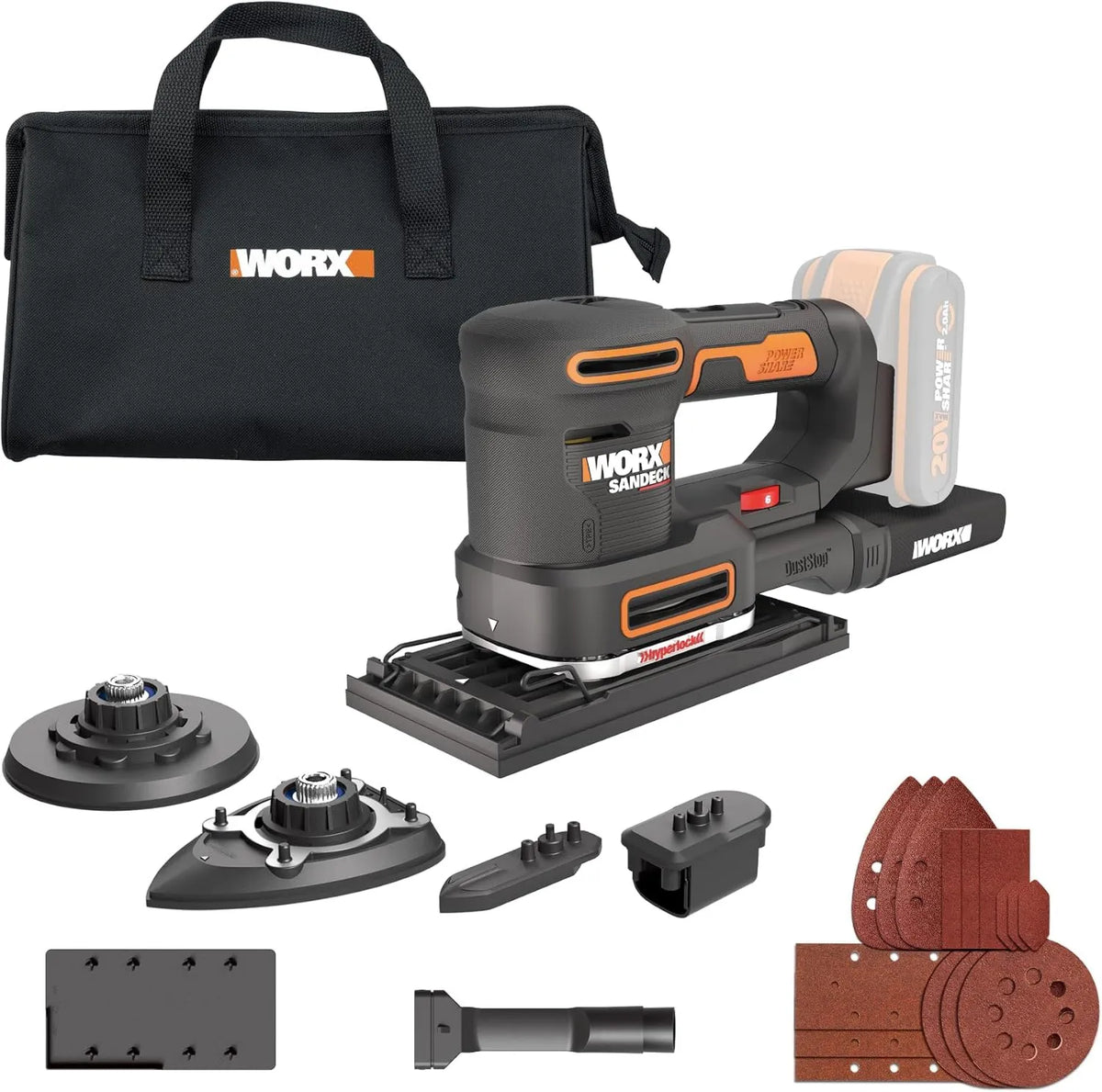 WORX, WX820.9 Piasek wielofunkcyjny bezprzewodowy 20 V, 20 V