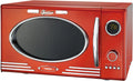 melissa mini piekarnik, Retro kuchenka mikrofalowa 16330129- 1000 W - otwór 23 l - model z funkcją grillowania - metaliczny czerwony, 23 l, 1000 W, grill, czerwony