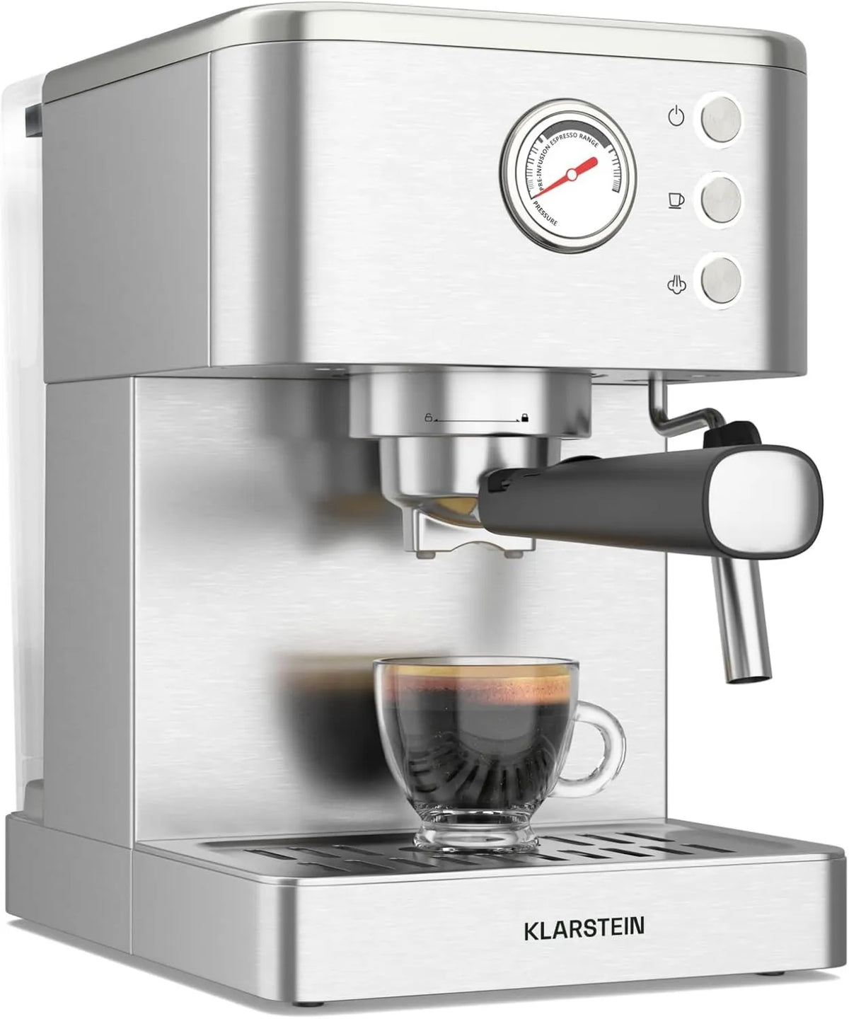 KLARSTEIN, Kawiarnia, ekspres do kawy, 1, 5 l, 1350 W, duży zbiornik, para, stal nierdzewna, funkcja grzewcza