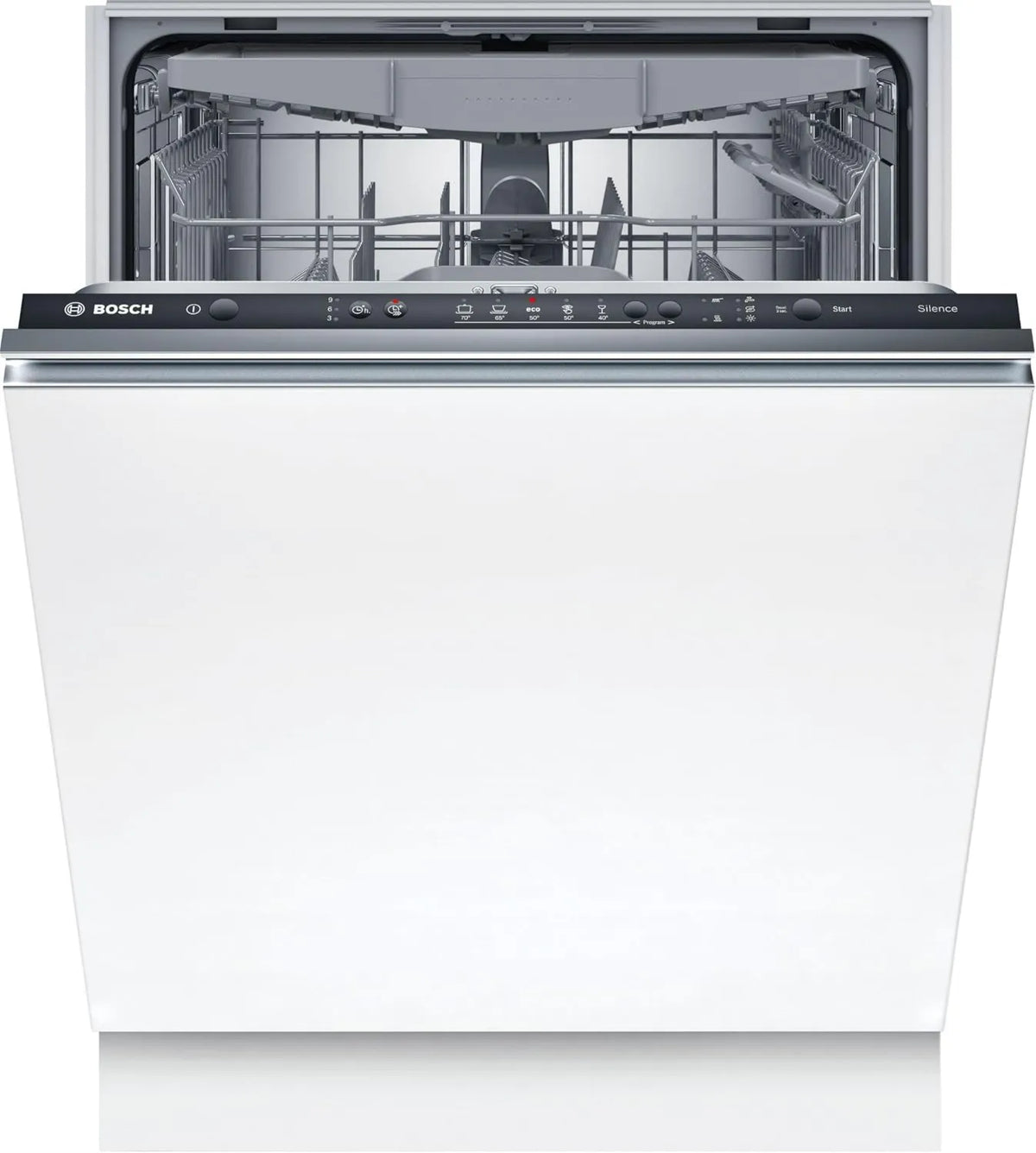 Bosch zmywarka, SMV25EX02E, 60 cm, aquaStop, do zabudowy, InfoLight: wyświetlacz programu LED, 3 kosze, w pełni wycofane, EcoDocument