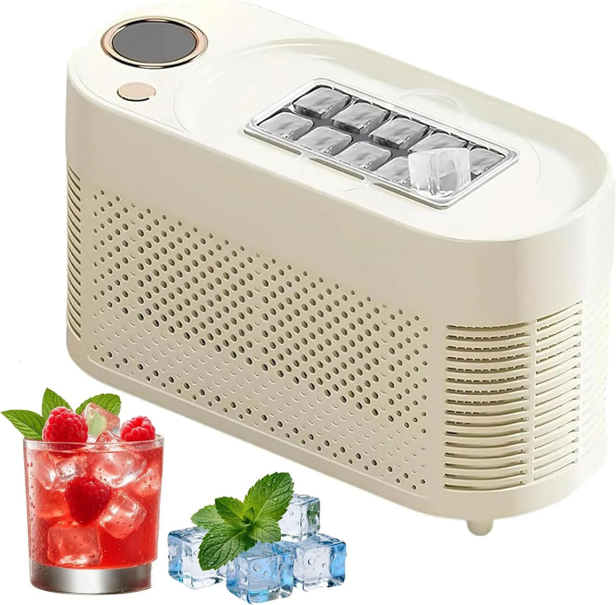 Générique kostkarka do lodu, 120 W, przenośne, ciche, kemping, szybko produkuje 8 do 10 kostek lodu, kemping i podróże