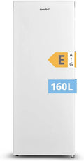 Comfee zamrażarka, 160 l, 42 dB, termostat, tłumik, biały, 183 kWh, rok, Regulacja temperatury, Drzwi odwracalne, Regulowane stopy