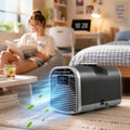 HUANQIN, 4 -in-1 klimatyzator, dotyk, 3 prędkość, kemping, czarny, 4400 BTU- czarny, klimatyzator przenośny Compact 4400 BTU, Zdalne sterowanie, Mody chłodne 4-en-1