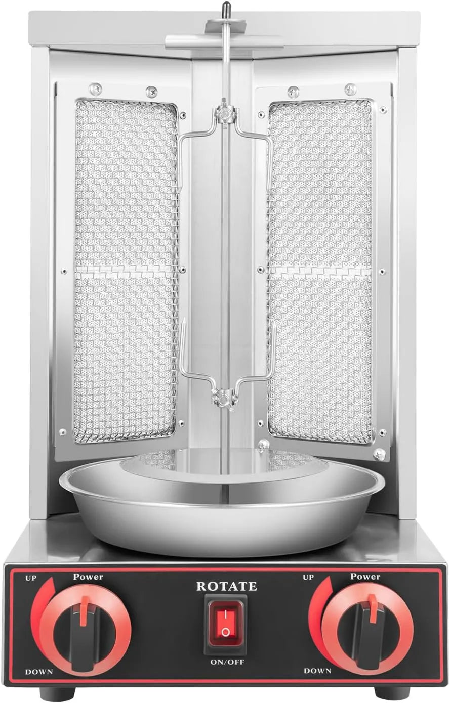 RT-300 grill gazowy, 3000 W, 26,45 kg, funkcja grilla, Grill gazowy do kebaba ze stali nierdzewnej, elektryczny pionowy grill stołowy o 360°