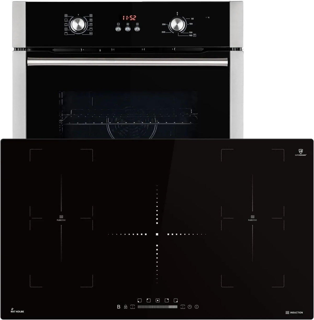 KKT KOLBE piekarnik do zabudowy, Naczynia kuchenne z piekarnikiem BO8805SS IH89005FZ, 60 cm, do zabudowy, minutnik, zamek, grill, automatyczny zegar, SET8805IH890FZ, gorące powietrze, podwójne szyby
