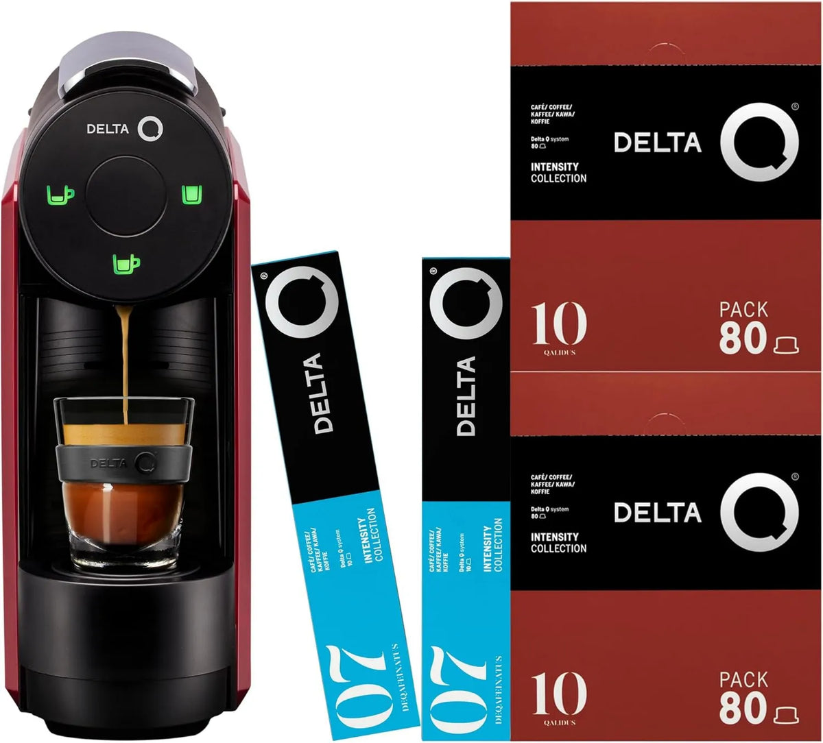 Delta Q, Kapsułka, ekspres do kawy, 0, 6 l, duży zbiornik, czerwony