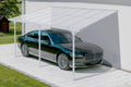 450L300, 435cm, 300cm, Cazeboo Wiata garazowa przyścienna KLEO carport Aluminium Biały