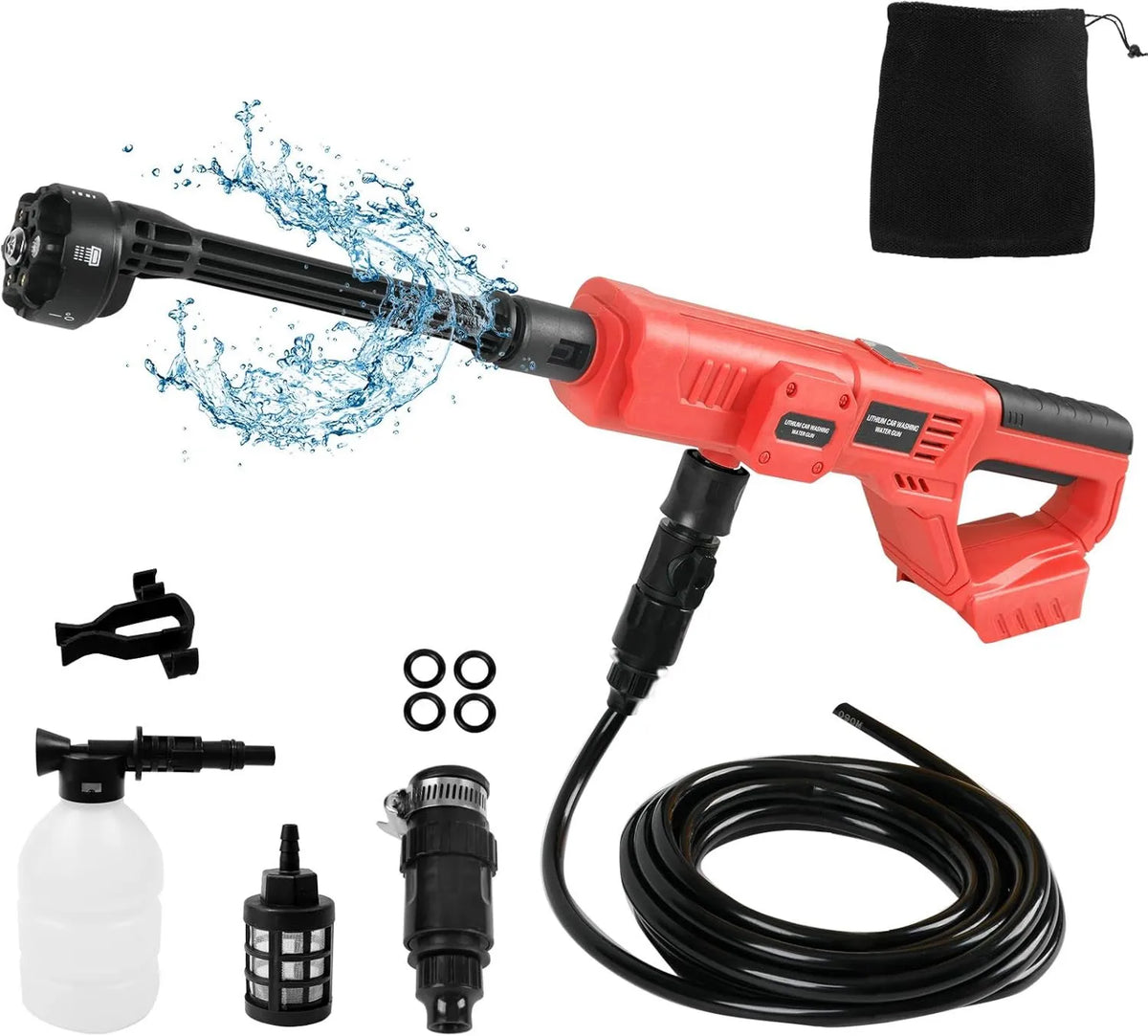 Gotrain, 6- in-1, 18 V, 1000 PSI przenośny pistolet do czyszczenia wysokiego ciśnienia 6-in-1