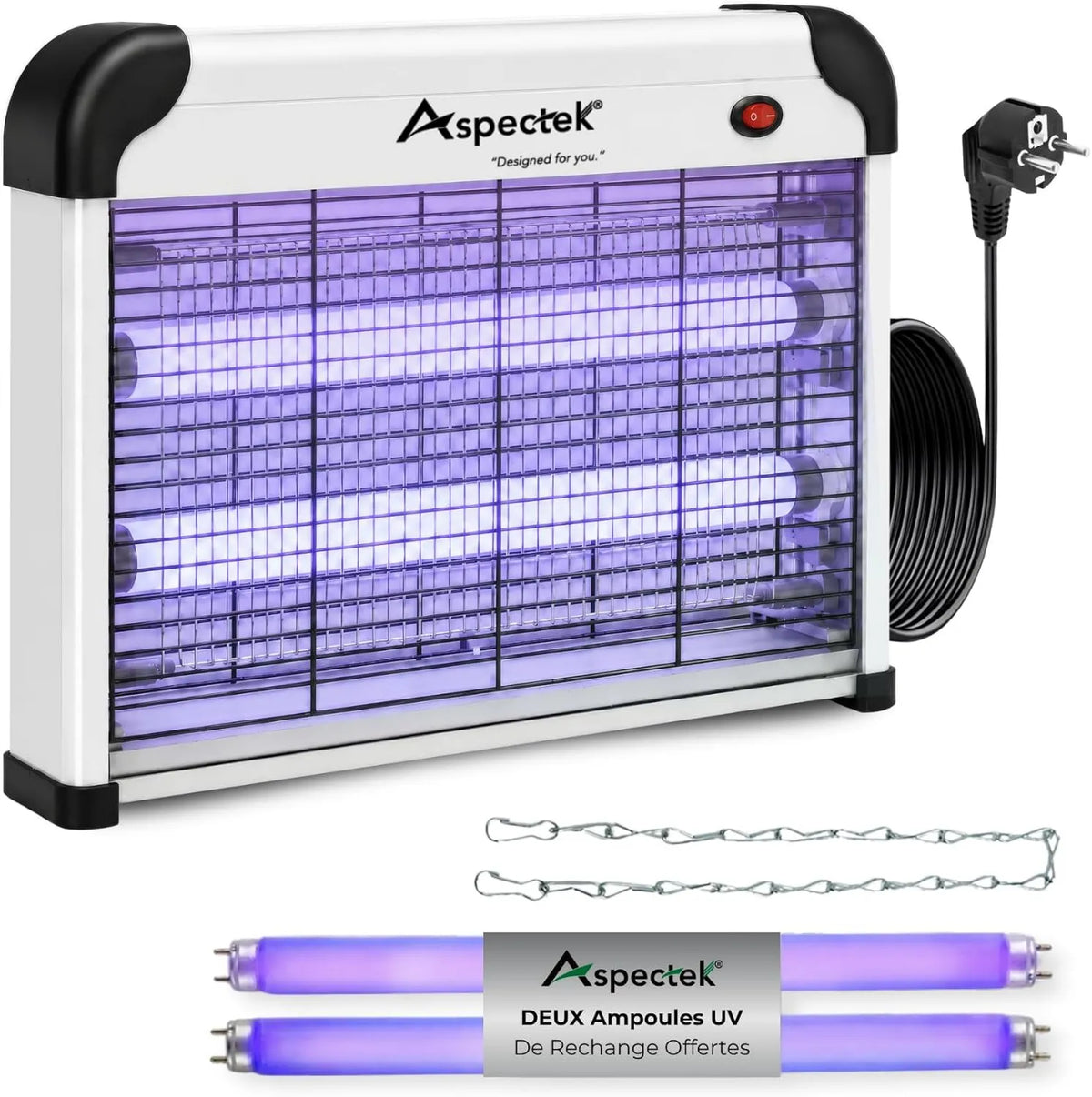 ASPECTEK, Pułapka, 20 W, 2800 V, na zewnątrz, na komary