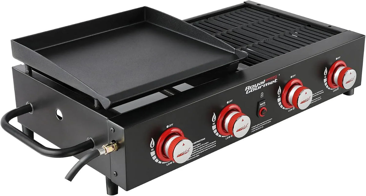 GD4002T grill gazowy, 40 000 BTU, funkcja grilla, Royal Gourmet 4-palnikowy grill i grill, do gotowania na podwórku lub na zewnątrz