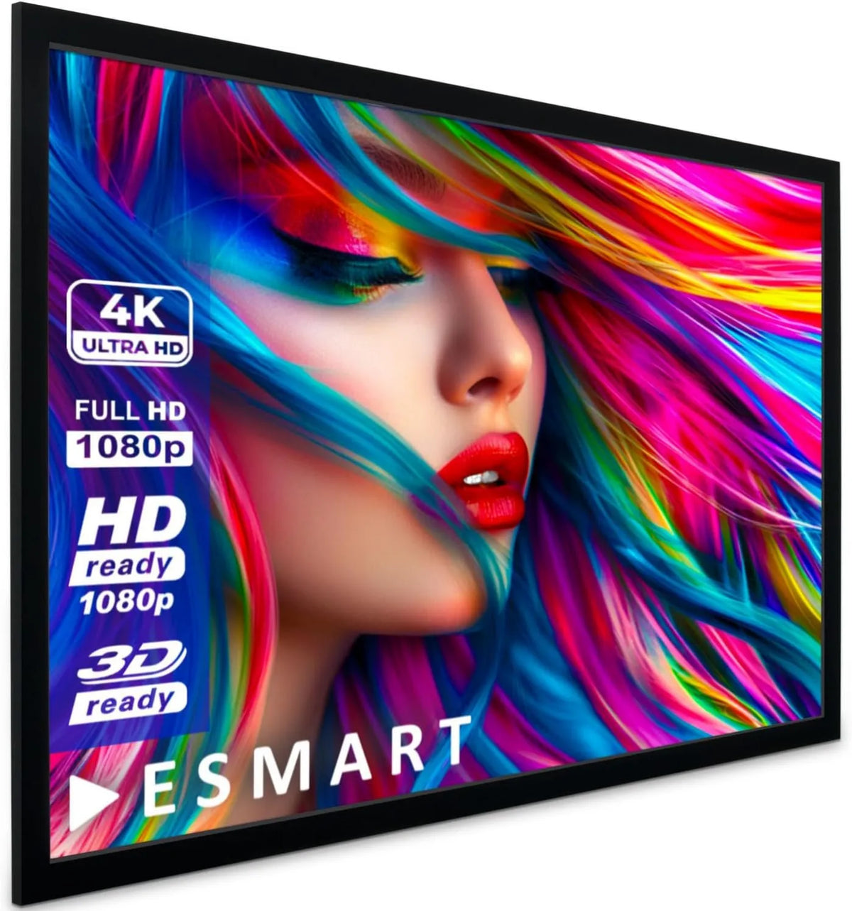 ESMART, Produkt 240 x 135 cm 16: 9, Ekran ramowy EMSART Economy EXF 252 cm, Materiał: biały, Powierzchnia obrazu 240 × 135 cm, stałe napięcie