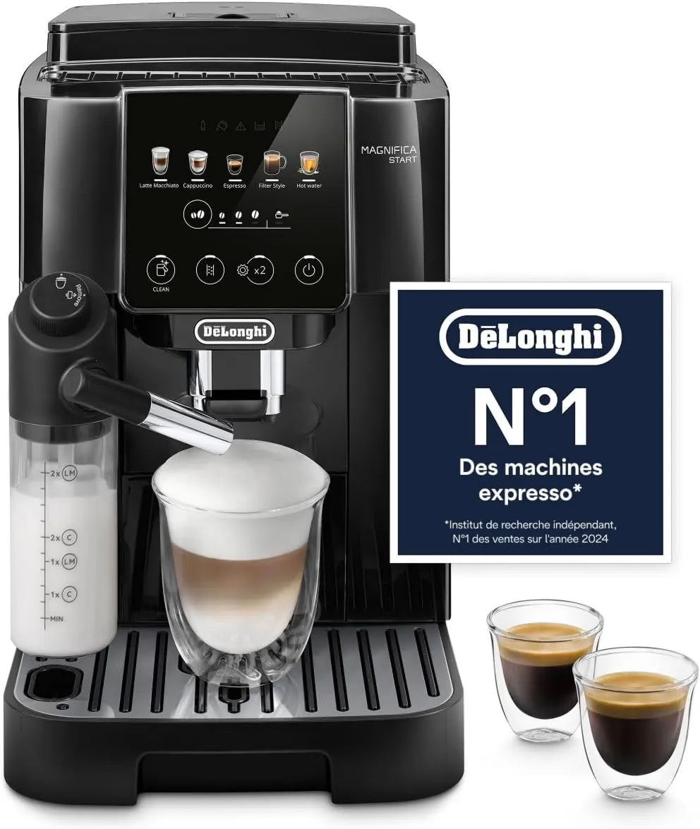 De'Longhi automatyczny ekspres do kawy, De 'Longhi ECAM220.21.BG Nawilżacz do mleka, Emulgator mleka, dotyk, czarny, 4 napoje czarny / szary, expresso i cappuccino