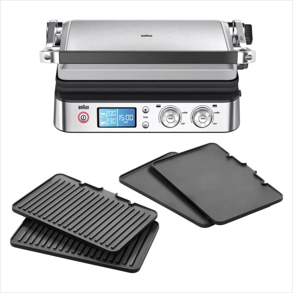 Braun grill elektryczny, CG 9043 Zmywarka, 2000 W, free- stojący, grill, 2 Niezależne termostaty, stal nierdzewna, czarny, MultiGrill 9, czarny / Inox