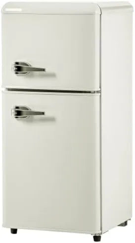 staronce minilodówka, Lodówka kombinowana, 60 l, 88, 8 x 45, 5 x 42, 5 cm, lodówka z zamrażarką, biała, mini lodówka retro 60 l z zamrażarką 22 l