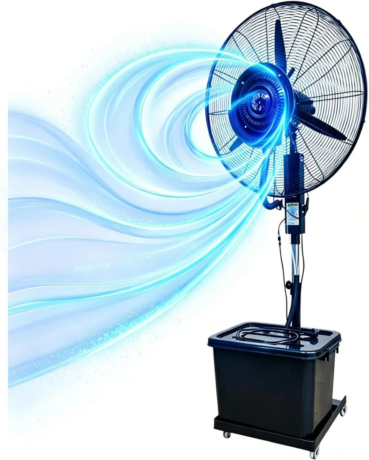 Lsoiup, Odświeżacz powietrza, 200 cm, 42 l, Ø 71 cm, plener, 3 prędkości, Oscylacja 90 °, Wysokość 160- 200 cm Regulowana, Koła 360 °