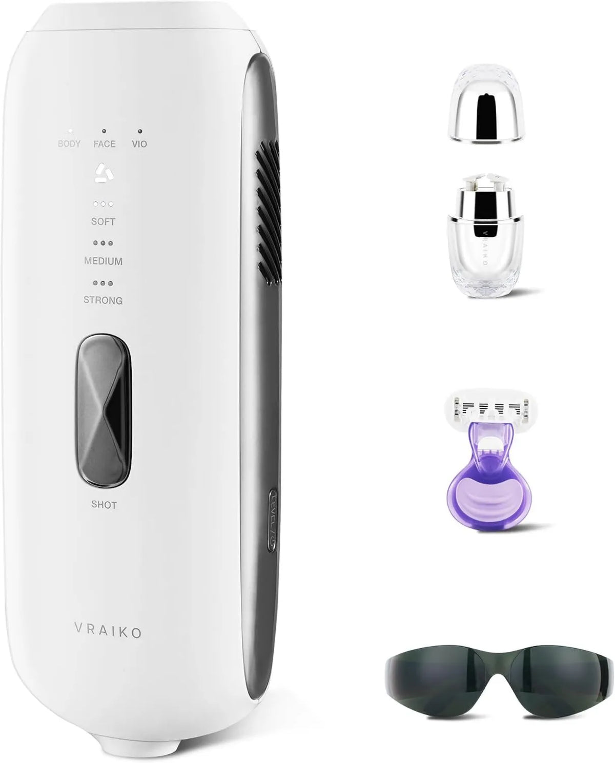 VRAIKO depilator IPL, Sapphire Ice- Chłodzenie Kontakt z wymiennymi filtrami mocującymi, Urządzenie do usuwania włosów, Laserowe usuwanie włosów dla kobiet i mężczyzn, bardziej przyjazne dla skóry