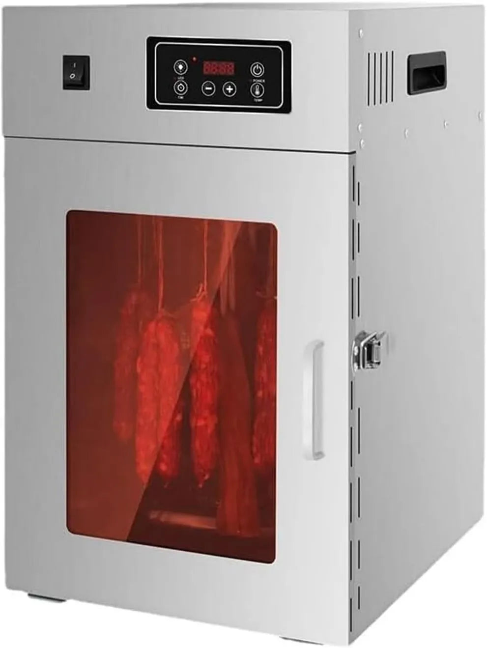 Wentylator, 800 W, 7,5 KG, regulacja ustawień, Suszarka obrotowa do mięsa, suszarka do żywności ze stali nierdzewnej, regulowana temperatura 30-90°C